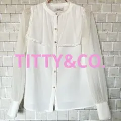 titty&Co. ティティーアンドコー　ホワイト シフォン 長袖シャツ　レース