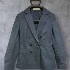 Theory Luxe リネン ダブルブレストジャケット ネイビー 38 Mのサムネイル