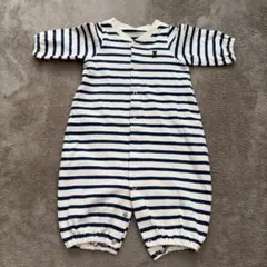 ミキハウス ストライプ　ロンパース 60 ボーダー　カバーオール　新生児　ベビー