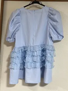 fitmore バックドットオーガンジーフリルブラウス