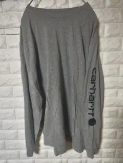 XL　carhartt　ロングスリーブTシャツ　左袖ロゴプリント有　重ね着◎