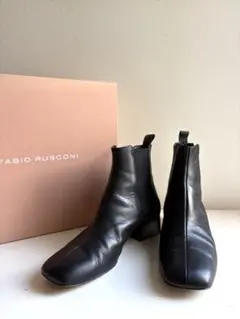 FABIO RUSCONI ブラック サイドゴアブーツ