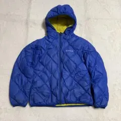 人気モンベル650FPリバーシブルダウンパーカKid's140青黄クリーニング済