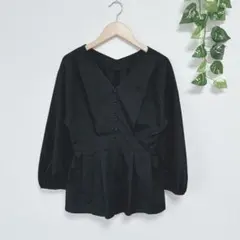 ペプラムブラウス 長袖