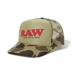 RAW キャップ　メッシュキャップ　迷彩