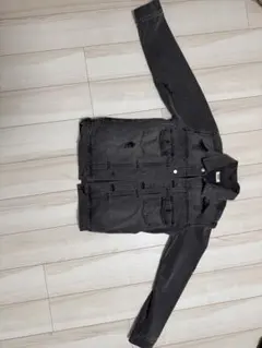 ダークグレー ダメージデニムジャケット