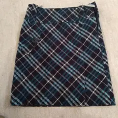 バーバリーブルーレーベル 巻きスカート タータンチェック トグル フリンジ バーバリーブルーレーベル 巻きスカート タータンチェック