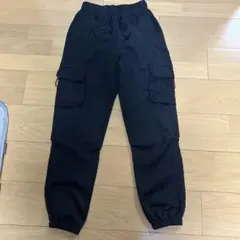 黒 カーゴパンツ ゴムウエスト