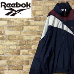 リーボック　90s　ハーフジップ　ナイロンジャケット　刺繍ロゴ　アノラック　L