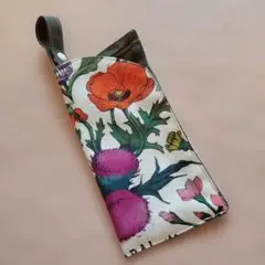 花柄メガネケース スナップボタン付き