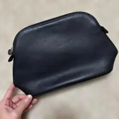 COACH ブラック レザー ポーチ