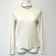 【美品】ESPRITMUR 薄手リブタートルカットソー　ストレッチ　Mサイズ