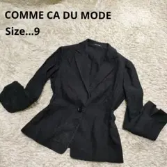 COMME CA DU MODE リネン　アンコンジャケット　9 ブラック　1B