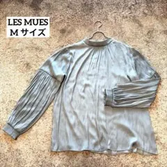 AOKI LES MUESブラウス M 長袖 ブルーグリーン とろみのサムネイル