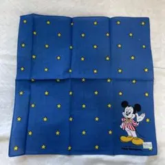 新品　東京ディズニーランド　ミッキーマウス ハンカチ　ミニ　レトロ　ブルー
