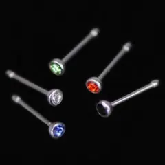 2本 クリスタル　22G ボディピアス 鼻ピアス ラインストーン ノストリル