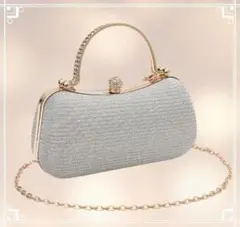 パーティバッグ　結婚式　入学式　謝恩会　ショルダー　クラッチ　シルバー