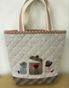 ★新作★スーちゃん＆ビリーくん＆うさぎ＊ショルダー大＊ハンドメイド＊パッチワーク ハンドメイドパッチワークキルトトップ スーちゃんとビリーくん