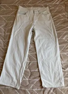 【未使用】UNIQLO ワイドデニムパンツ メンズ ライトブルー