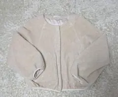 DEICY ノーカラー ベージュブルゾン ショート丈 ボンバージャケット