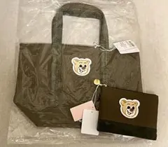 フェイラー オールド テディ ワッペントートバッグ ポーチ グリーン カーキ