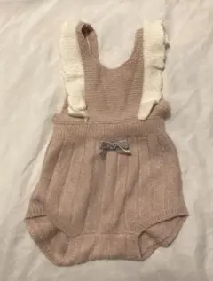 petit main フリル付きロンパース 80