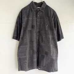 総柄シャツ デザインシャツ 半袖 ヴィンテージ 古着 ビンテージ コットンシャツ