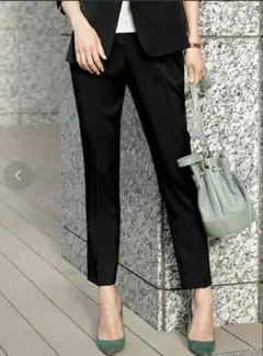 新品未使用ラナン洗えるタックテーパードパンツ3Lブラック