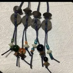 #昭和レトロ　４点【古銭チャーム・根付】古布リメイクのワンポイントに最適‼️〜３