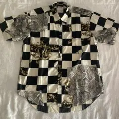 【昭和レトロ】David Hicks デビットヒックス　半袖柄シャツ　Lサイズ