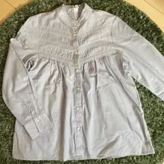 earth music&ecology スタンドカラー長袖シャツ