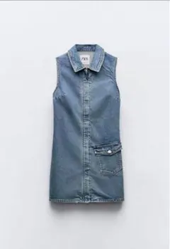 ZARA デニム 襟付ミニワンピース