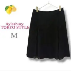 6『アリスバーリー』黒 ブラックフォーマル ひざ丈フレアスカート【M】セレモニー