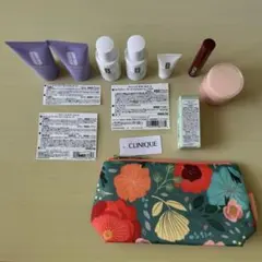 CLINIQUE トライアルセット 8点　フラワーポーチ付き