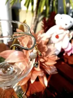 イヤーカフ　ピンクオパール、ローズクォーツ、マザーオブパール