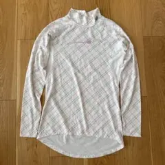 ニューバランス　モックネックシャツ 長袖 女性用 Lサイズ　チェック　ロゴ