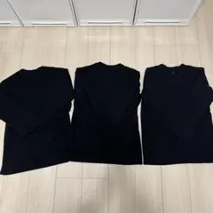 メンズ　ヒートテック5点セット　ブラック 丸首ロンT3点　レギンス2点　Mサイズ