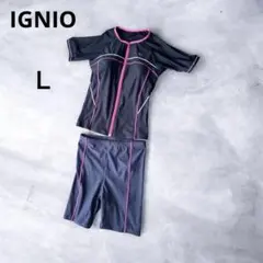 【美品】IGNIO イグニオ 水着 セパレート Lサイズ 黒　ピンクライン