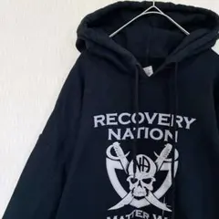 ギルダン パーカー ドロップショルダー 長袖 スカル 髑髏 L 黒 ストリートのサムネイル
