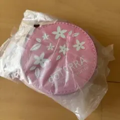 花柄ピンク円形ポーチ