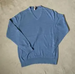 UNIQLO Mサイズ ブルー Vネックニット