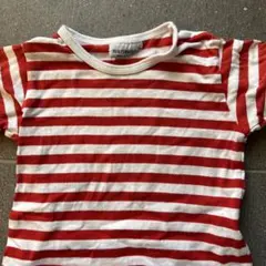 marimekko 赤白ストライプ Tシャツ