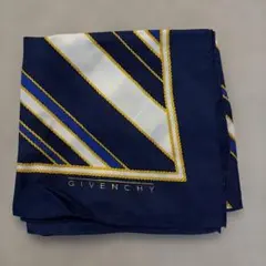 GIVENCHY シルクスカーフ ネイビー　ヴィンテージ