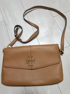 Tory Burch ブラウンレザーショルダーバッグ