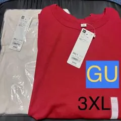 【未使用】ソフトシアークルーネックT　NATURAL　RED 2枚セット　3XL