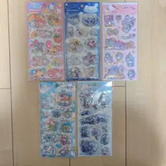 キティ　シナモロール　キラキラカプセルシール　あわわちゃん　シャカシャカシール