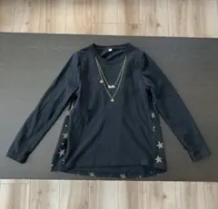 【新品 未使用】長袖Tシャツカットソー 星ネックレス バックデザイン