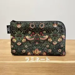 ブックポーチウィリアムモリスいちご泥棒ファスナーポーチハンドメイド