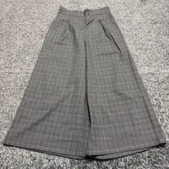 チェックガウチョパンツ