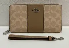 コーチ COACH サンド×トープ シグネチャー コーテッド